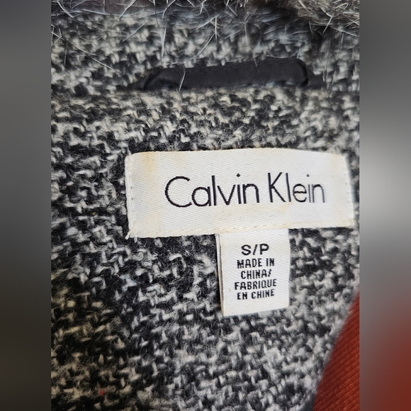 Calvin Klein Gray Trench Coat with Notched Lapel - Picture 8 of 8